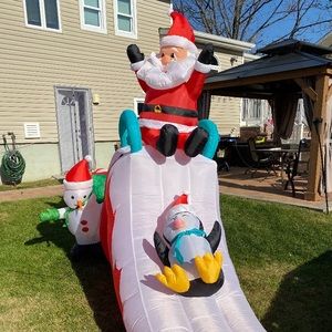 Santa Claus on slide inflatable